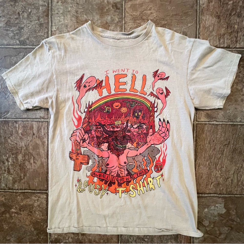 Teen Hearts I Went To Hell Lousy T-Shirt Graphic Tee Indie Streetwear Sz M -GUC